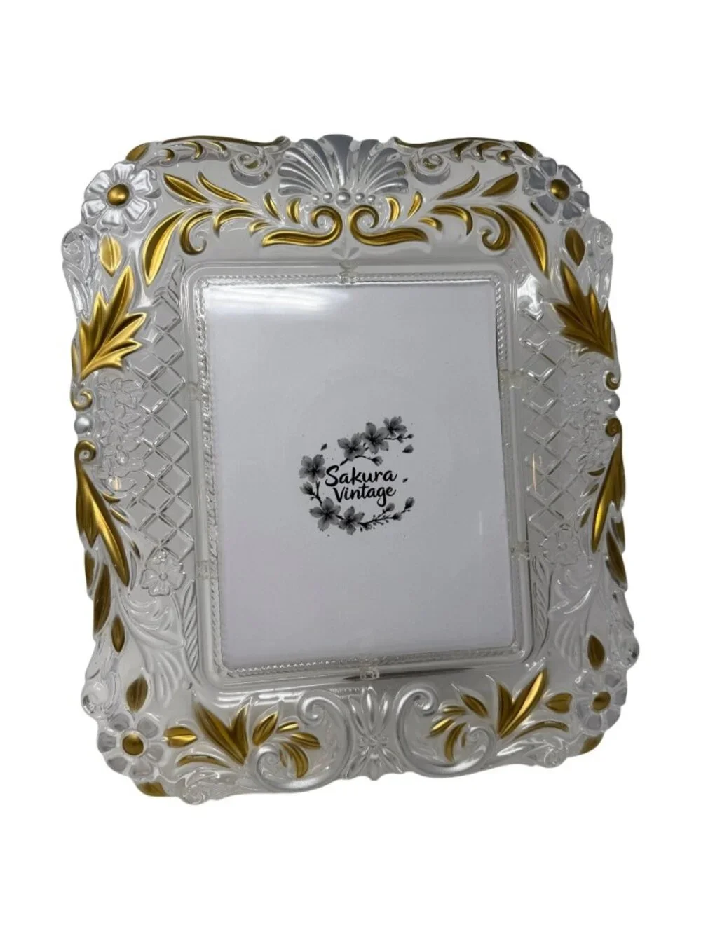 Vintage Tabletop Lead Crystal Photo Frame 15 x 12.75
